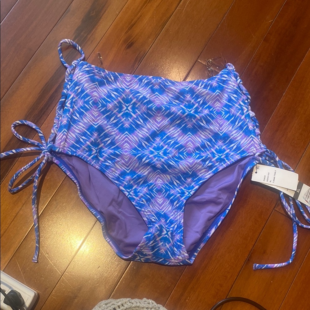 Sundazed Swimsuit High Waist Bikini Bottom XL Purple Blue New 4/25